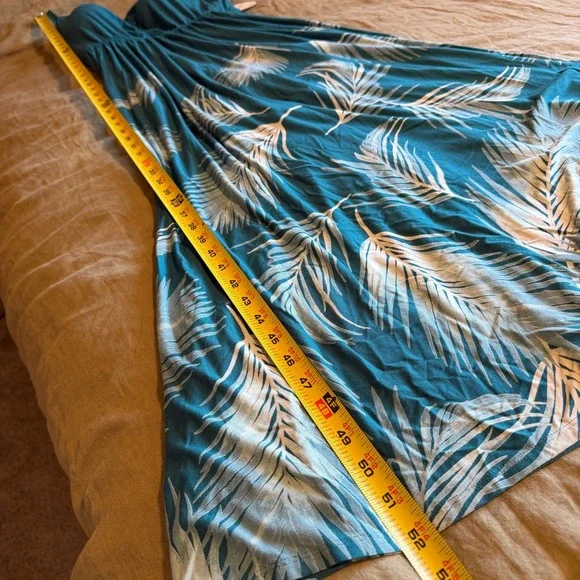 Soma Ultimate Maxi Bra Dress Size L Tropic Palm Ocean Depths Teal Blue - Picture 11 of 11